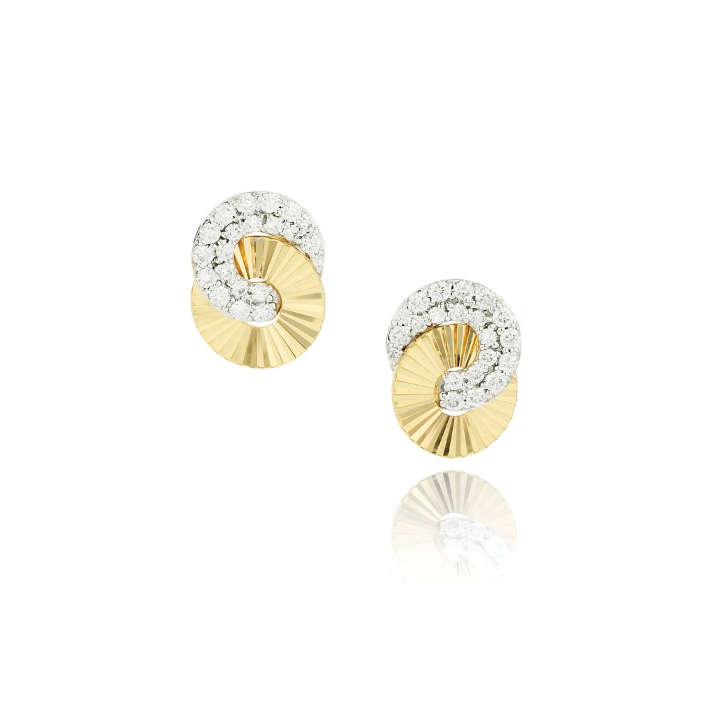 Phillips House 18kt Yellow Gold Mini Aura Interlocking Stud Earrings